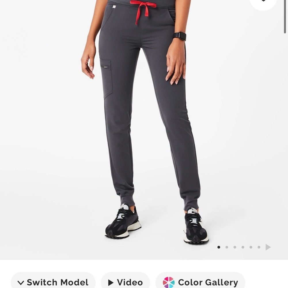 Women's Charcoal Jogger Pants with Red Drawstring